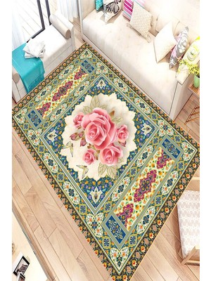 İnka Halı Antibakteriyel Kaymaz Dot Taban Yıkanabilir Dijital Baskı Halı MRC2299