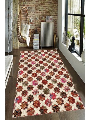 İnka Halı Antibakteriyel Kaymaz Dot Taban Yıkanabilir Dijital Baskı Halı MRC2604