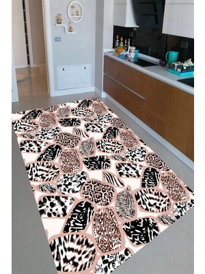 İnka Halı Antibakteriyel Kaymaz Dot Taban Yıkanabilir Dijital Baskı Mutfak Halısı MRC2482