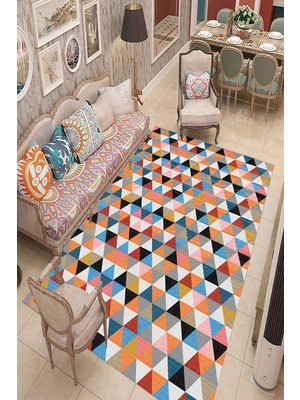 İnka Halı Antibakteriyel Kaymaz Dot Taban Yıkanabilir Dijital Baskı Halı MRC2726