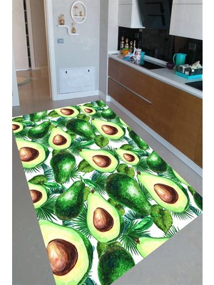 İnka Halı Antibakteriyel Kaymaz Dot Taban Yıkanabilir Dijital Baskı Mutfak Halısı MRC2258