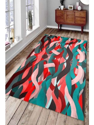 İnka Halı Antibakteriyel Kaymaz Dot Taban Yıkanabilir Dijital Baskı Halı MRC2016