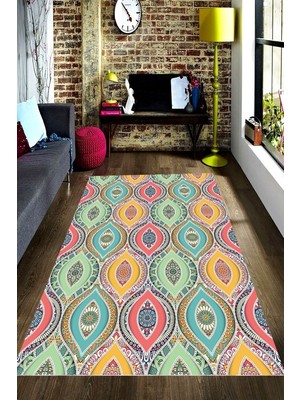 İnka Halı Antibakteriyel Kaymaz Dot Taban Yıkanabilir Dijital Baskı Halı MRC2115