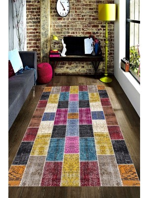 İnka Halı Antibakteriyel Kaymaz Dot Taban Yıkanabilir Dijital Baskı Halı MRC2084