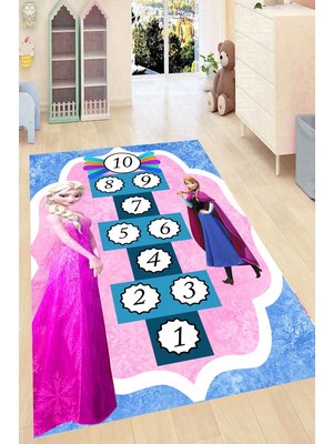 İnka Halı Antibakteriyel Kaymaz Dot Taban Yıkanabilir Dijital Baskı Çocuk Halısı MRC2611