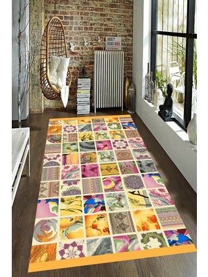 İnka Halı Antibakteriyel Kaymaz Dot Taban Yıkanabilir Dijital Baskı Halı MRC2418