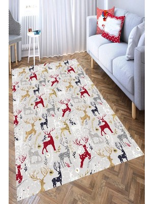 İnka Halı Antibakteriyel Kaymaz Dot Taban Yıkanabilir Dijital Baskı Halı MRC2714