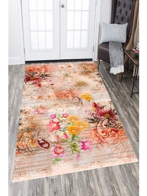 İnka Halı Antibakteriyel Kaymaz Dot Taban Yıkanabilir Dijital Baskı Halı MRC2275