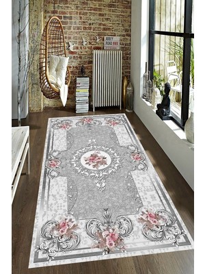 İnka Halı Antibakteriyel Kaymaz Dot Taban Yıkanabilir Dijital Baskı Halı MRC2296