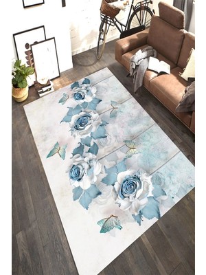 İnka Halı Antibakteriyel Kaymaz Dot Taban Yıkanabilir Dijital Baskı Halı MRC2388