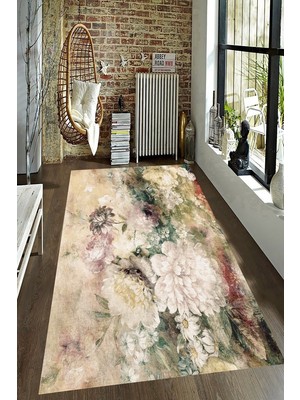 İnka Halı Antibakteriyel Kaymaz Dot Taban Yıkanabilir Dijital Baskı Halı MRC2644