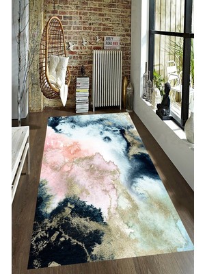 İnka Halı Antibakteriyel Kaymaz Dot Taban Yıkanabilir Dijital Baskı Halı MRC2546