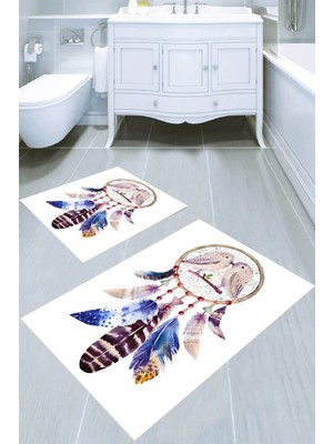 İnka Halı Kaymaz Taban Yıkanabilir 2'li Banyo Paspası (50X60 cm - 60X100 Cm) BRC5085