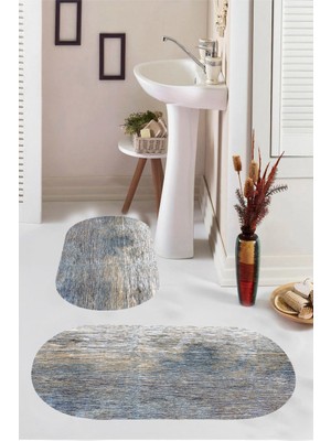 İnka Halı Kaymaz Taban Yıkanabilir 2'li Banyo Paspası (50X60 cm - 60X100 Cm) BRC1506