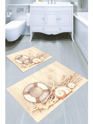 İnka Halı Kaymaz Taban Yıkanabilir 2'li Banyo Paspası (50X60 cm - 60X100 Cm) BRC5110