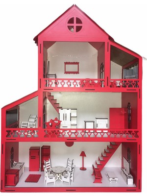 Belinay Ahşap Oyun Evi 80CM 27 Eşya