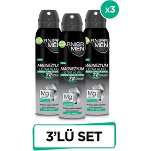 Men Magnezyum Ultra Kuru Sprey Erkek Deo 150ML 3 Adet