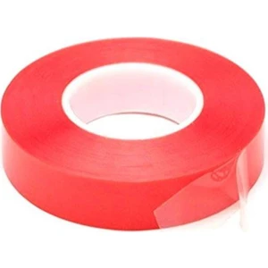 Çift Taraflı Akrilik Silikonize Bant 18 mm x 2 Metre Kırmızı Vhb
