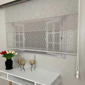 Volper Mekanik Volper VP1015 Çift Mekanizmalı Lazer Kesim Tül ve Stor Perde Gri 110X200