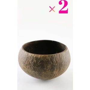 Kuru Yeşil El Yapımı Natural Jumbo Salata Kasesi,Hindistan Cevizi Kasesi 2 'li Set (Coconut Bowl)