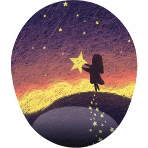 Mağaza Depom Hayalperest Çocuk Yıldızdı Gece  Oval Bilek Destekli Mouse  Mouse Pad