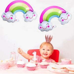 Patladı Gitti Gökkuşağı Rainbow Folyo Balon - Bebek Çocuk Parti Kutlama