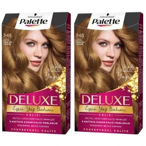 Deluxe Saç Boyası 7.65 Altın Parıltılı Toffee 2 Adet