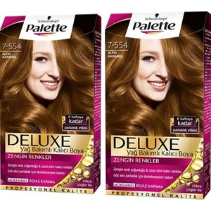 Deluxe Saç Boyası 7.554 Altın Karamel 2 Adet