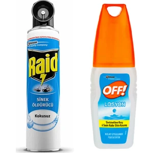 Off Aqua Pump Sprey 100 ml + Raid Sineksavar Kokusuz 300 ml