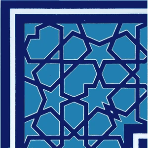 Armada Çini 10x10 cm KSK 72 Mavi Türkmen Yıldızı Çini Bordür Köşe