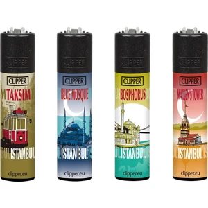 Istanbul Serisi Taşlı Pocket Çakmak 4 Adet
