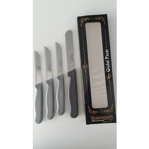 3 Simli Gümüş Gri Meyve Bıçağı ve Mikro Tırtıklı Doğrama Bıçağı Seti