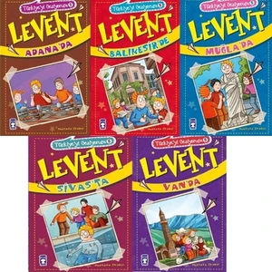 Timaş Yayınları Levent Türkiye'yi Geziyorum 5 Kitap Seti Eğlenceli Çocuk Öyküleri 430 Sayfa Türkçe