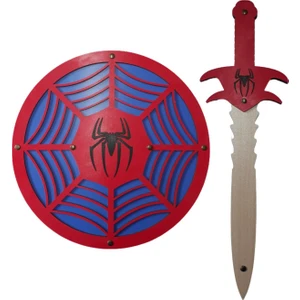 Ahşap Oyuncak Seti 2’li Spider-Man Örümcek Adam Kalkanı ve Kılıcı