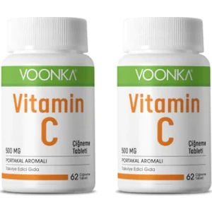 Portakal Aromalı C Vitamini 62 Çiğneme Tableti X2 Adet