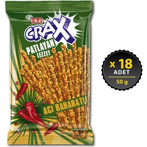 Crax Patlayan Lezzet Acı Baharatlı Çubuk Kraker 50 g x 18 Adet