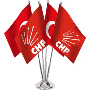 Bayrak Online Dörtlü Chp Masa Bayrağı Takımı