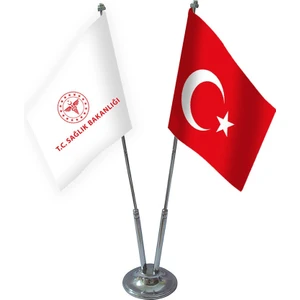 Bayrak Online İkili T.C Sağlık Bakanlığı Masa Bayrağı Takımı