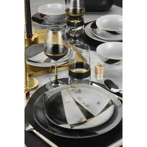 Kütahya Porselen Marble 24 Parça 6 Kişilik Yemek Seti