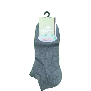 12 Çift Gri Renk Bambu Patik Çorap