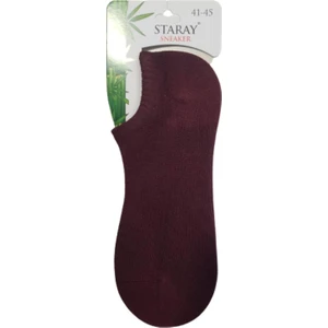 3 Çift Bordo Renk Dikişsiz Bambu Sneaker Görünmez Çorap