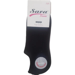 Sara Donna 12 Çift Siyah Renk Dikişsiz Sneaker Görünmez Çorap