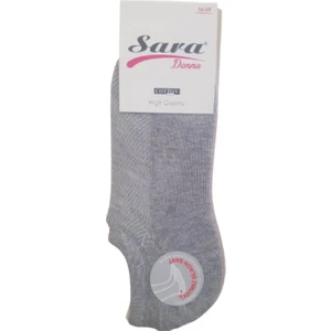 Sara Donna 12 Çift Gri Renk Dikişsiz Sneaker Görünmez Çorap