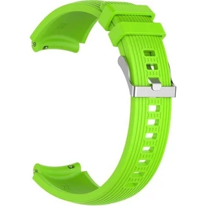 Apsuwa Samsung Galaxy Gear S3 46MM Uyumlu Kordon Çizgili Silikon Saat Kordonu 22/K18--YEŞIL