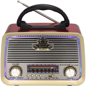1183BT Usb/sd/mp3/bluetooth LED Işıklı Şarjlı Nostaljik Radyo