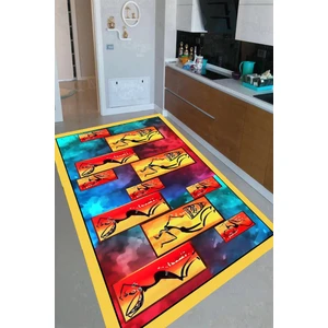 İnka Halı Antibakteriyel Kaymaz Dot Taban Yıkanabilir Dijital Baskı Mutfak Halısı MRC2581