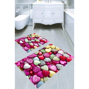 İnka Halı Kaymaz Taban Yıkanabilir 2'li Banyo Paspası (50X60 cm - 60X100 Cm) BRC5208