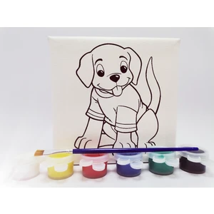 Mika House Çocuk Etkinlik Doğal Kanvas Baskılı Tuval Boyama Setii