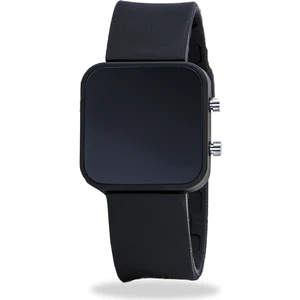 Kare Dijital LED Ekran Siyah Silikon Kordonlu Yetişkin Kız Kadın Unisex Saat ST-303722