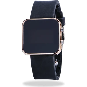 Rose Renk LED Ekran Siyah Silikon Kordonlu Yetişkin Kız Kadın Unisex Kol Saat ST-303724
